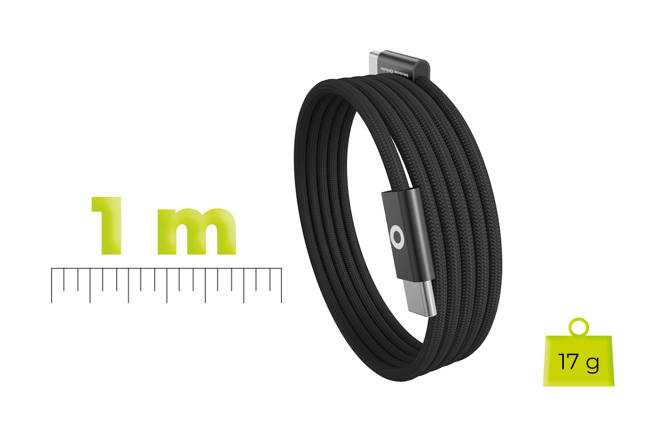 „Mobile Origin“ 60 W itin plonas USB-C į USB-C laidas, 1 m, CB11, Juodas aprašymas - Prekės nuotrauka „Mobile Origin“ 60 W itin plonas USB-C į USB-C laidas, 1 m, CB11, Juodas aprašymas - Prekės nuotrauka