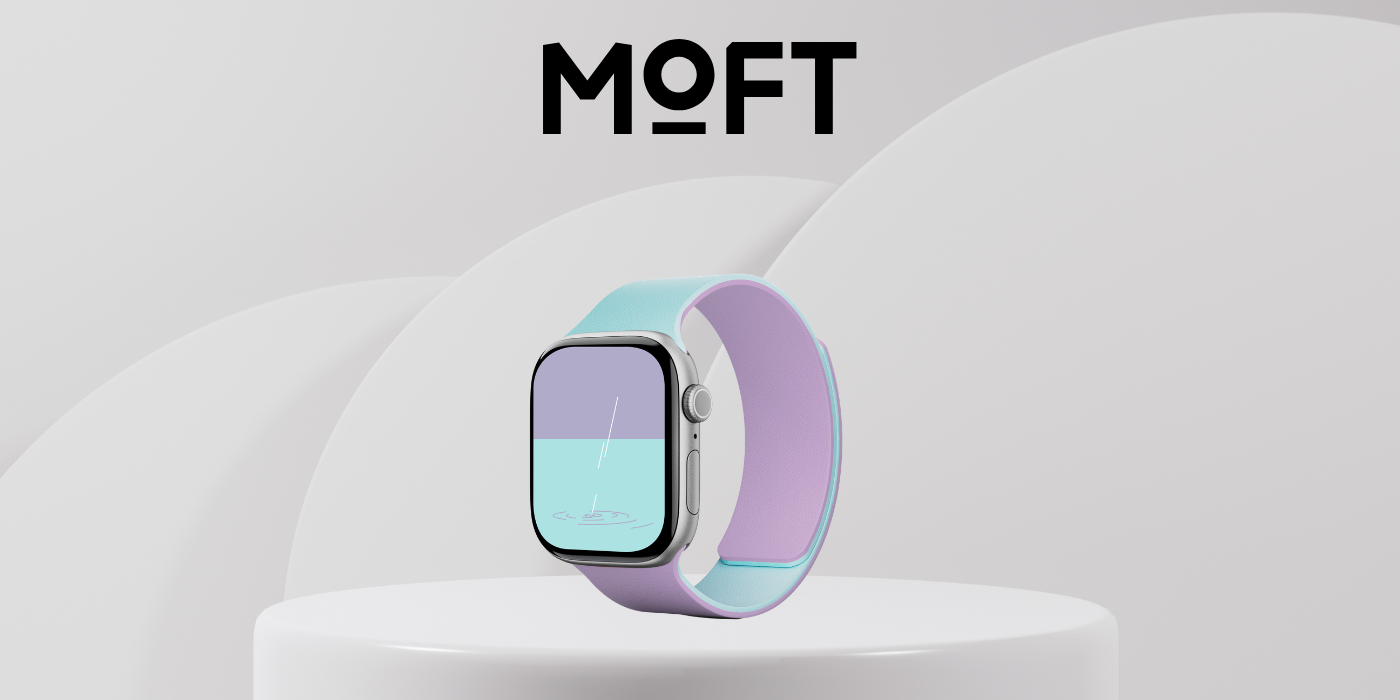 Moft Snap Duo apyrankė, skirta Watch 1-5/6/7/8/9/10/11/SE/SE 2/SE 3 (38/40/41/42 mm), tamsiai mėlyna, žiedinės bijūno spalvos / vandens aprašymas - Prekės nuotrauka