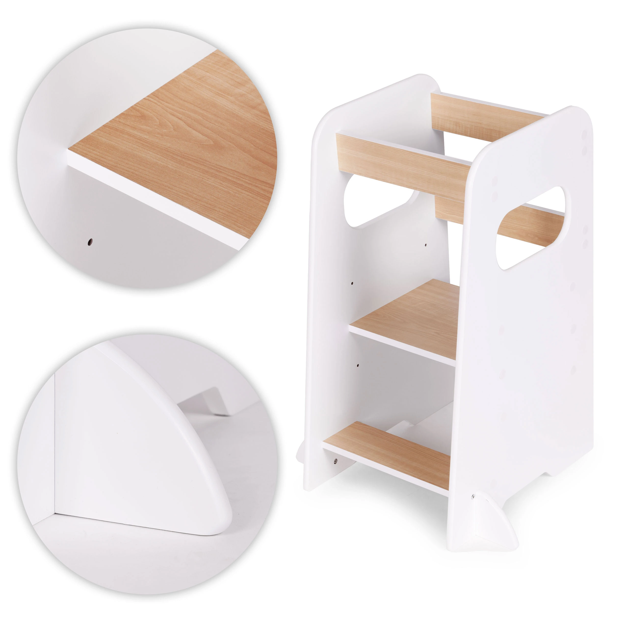 Montessori virtuvės pagalbininkas, reguliuojamas vaikiškas laiptelis-kėdutė ECOTOYS aprašymas - Prekės nuotrauka
