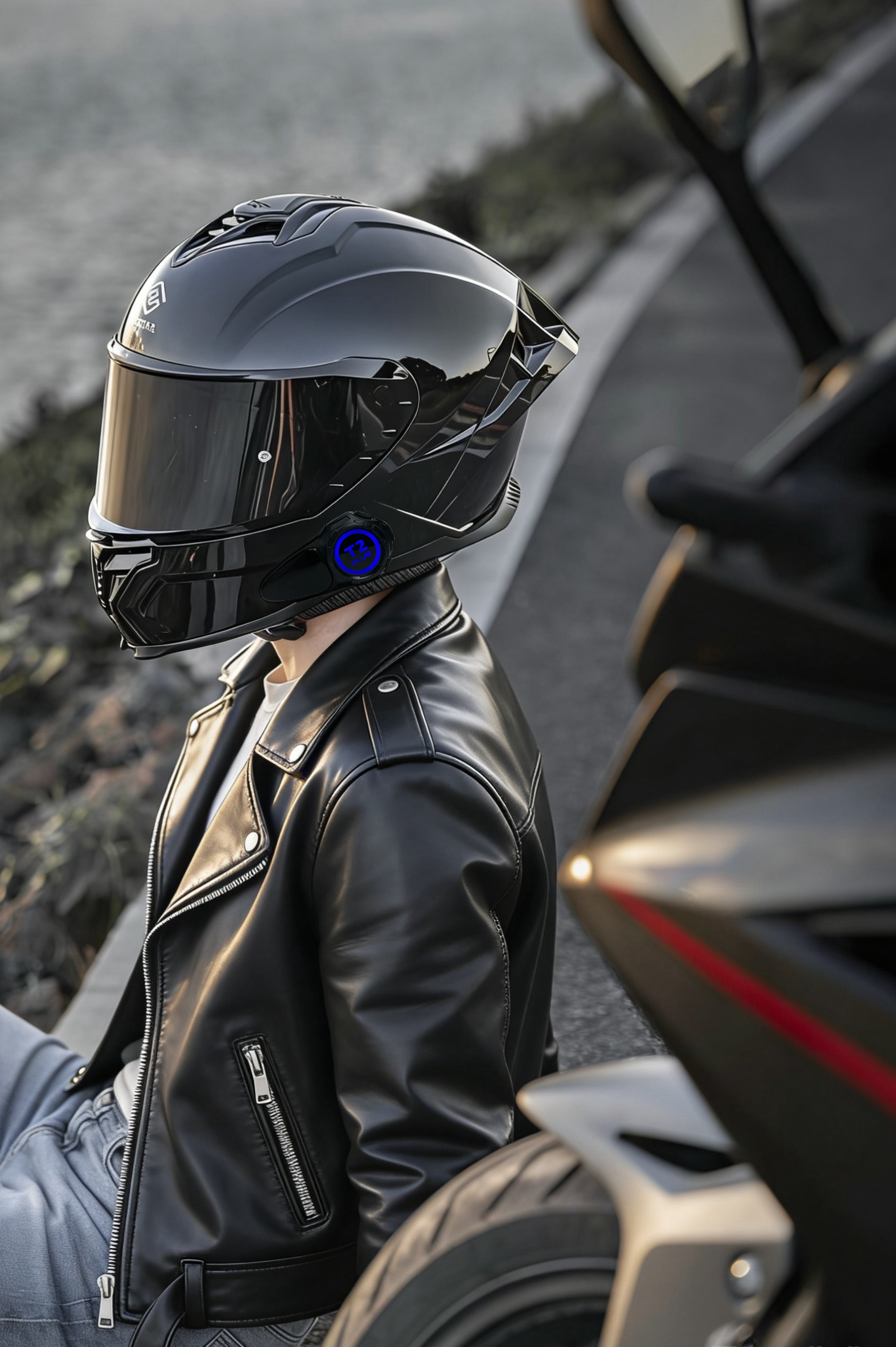 Motorcycle intercom Crown C200 Mesh Bluetooth juodos spalvos aprašymas - Prekės nuotrauka
