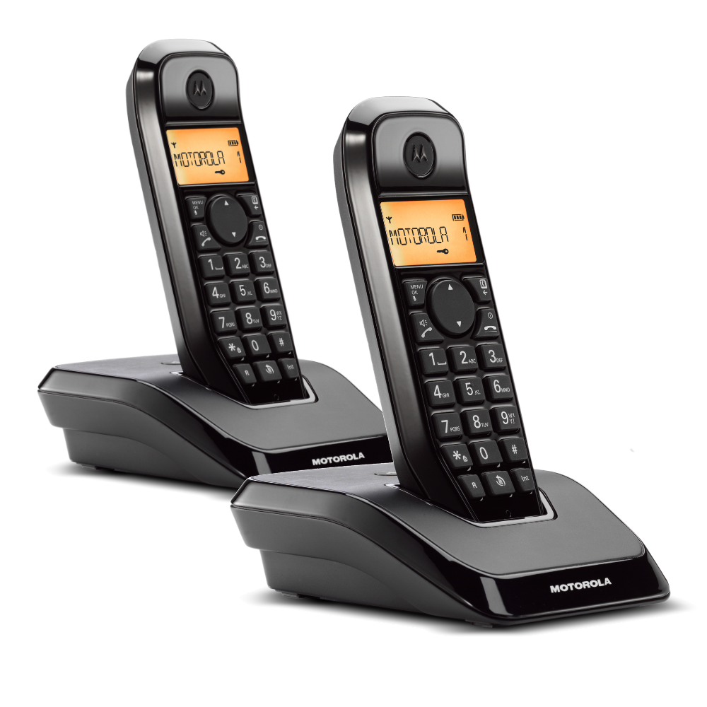 Motorola S1202 belaidžių fiksuoto ryšio telefonų komplektas 2 vnt. juodos spalvos aprašymas - Prekės nuotrauka