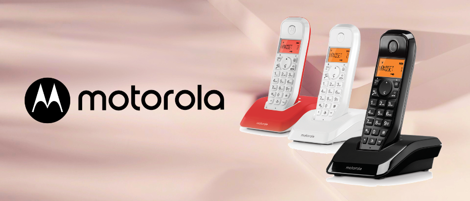 Motorola S1203 belaidžių fiksuoto ryšio telefonų rinkinys, 3 vnt., juodos, baltos, raudonos spalvos aprašymas - Prekės nuotrauka