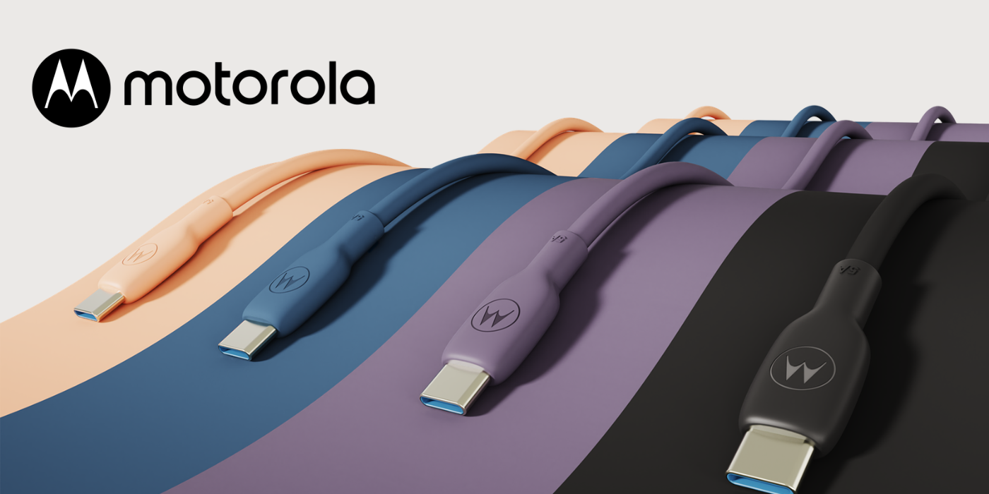 Motorola Silicone USB-C to USB-C Cable 2 m 5 A mėlynas aprašymas - Prekės nuotrauka