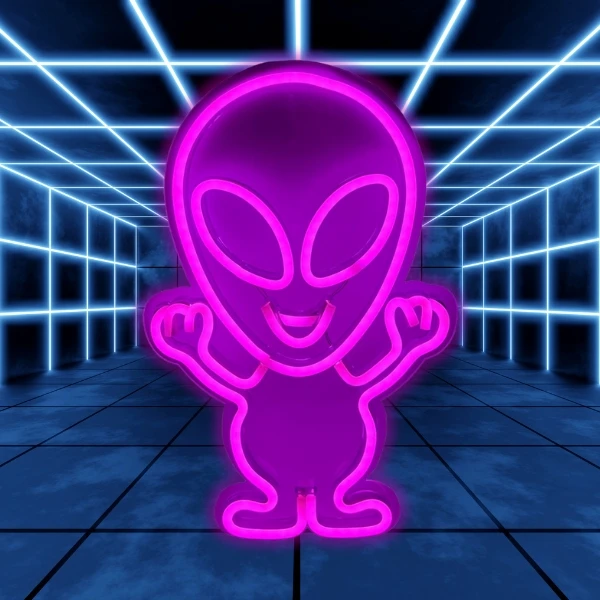Lubinis šviestuvas Neon Beline Light Alien aprašymas - Prekės nuotrauka