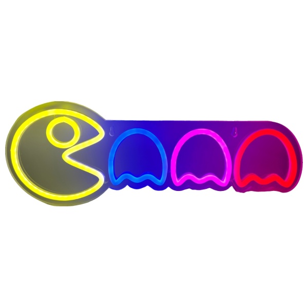 Lubinis šviestuvas „Neon Beline“ šviečiantis „Pac-Man“ ir vaiduokliai aprašymas - Prekės nuotrauka