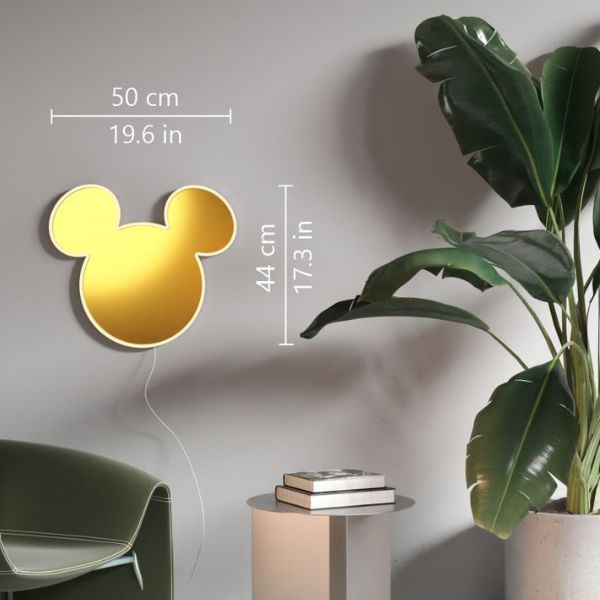 Lubinis šviestuvas Neon Yellowpop Disney Mickey Mirror auksinė aprašymas - Prekės nuotrauka Lubinis šviestuvas Neon Yellowpop Disney Mickey Mirror auksinė aprašymas - Prekės nuotrauka