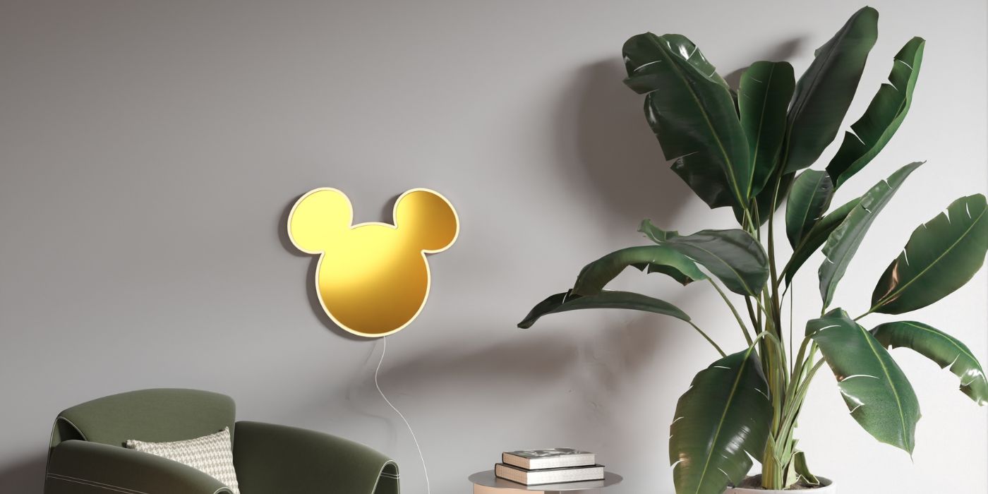 Lubinis šviestuvas Neon Yellowpop Disney Mickey Mirror auksinė aprašymas - Prekės nuotrauka Lubinis šviestuvas Neon Yellowpop Disney Mickey Mirror auksinė aprašymas - Prekės nuotrauka