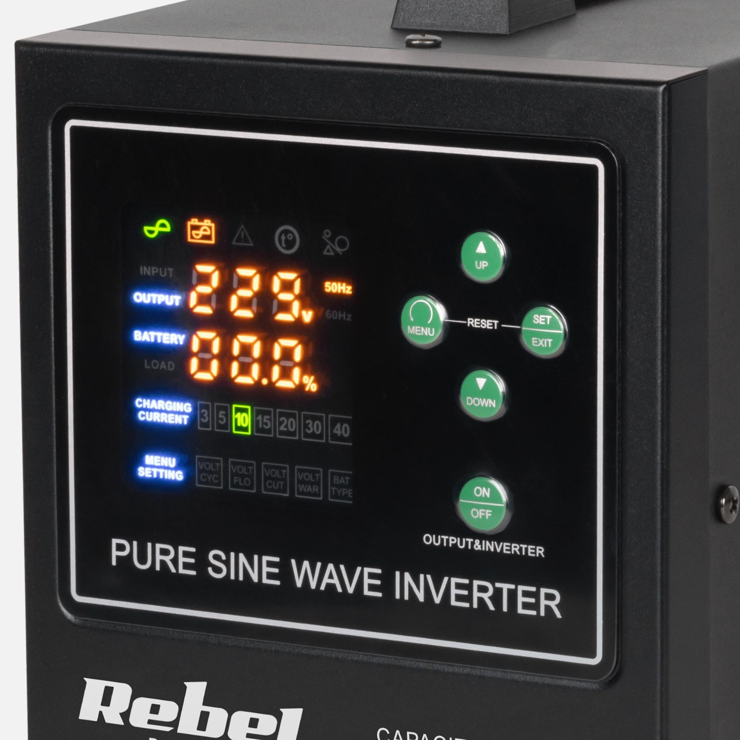 Rebel Nepertraukiamo maitinimo šaltinis 12V/230Vac 800VA/500W, UPS, sinusas, kilnojamas, POWER-800-LFP4 aprašymas - Prekės nuotrauka