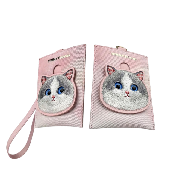 Dėklas Nimmy card wallet rožinės spalvos Big Eyed Pet 2.0 Cat aprašymas - Prekės nuotrauka