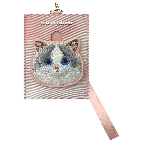 Dėklas Nimmy card wallet rožinės spalvos Big Eyed Pet 2.0 Cat aprašymas - Prekės nuotrauka