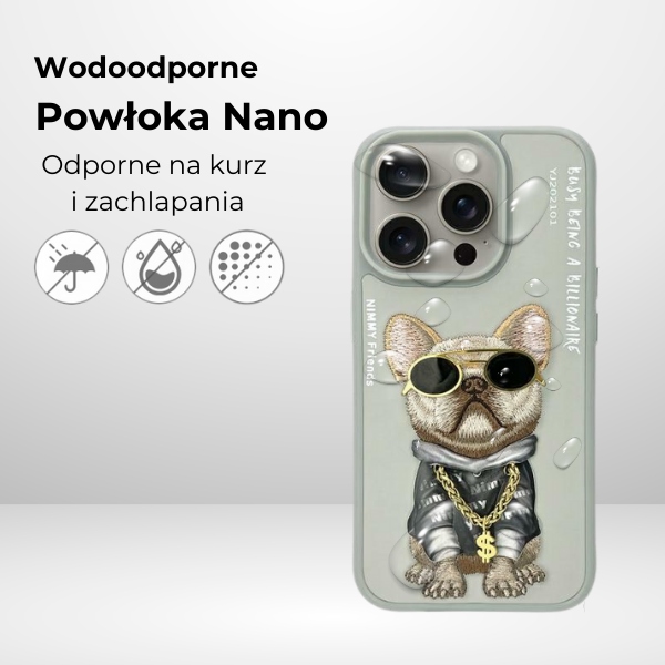 Nimmy dėklas iPhone 16 6.1″ pilkas Glasses Cool Dog aprašymas - Prekės nuotrauka