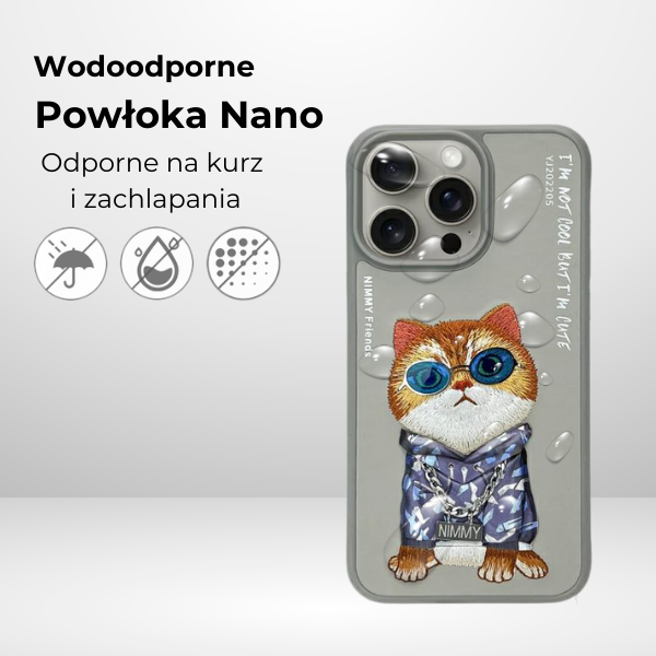 Nimmy dėklas iPhone 16 Pro Max 6.9″ pilkas Glasses Cool Cat aprašymas - Prekės nuotrauka
