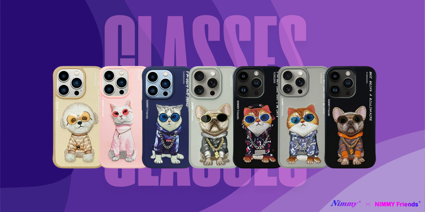 Nimmy dėklas iPhone 16 Pro Max 6.9″ pilkas Glasses Cool Cat aprašymas - Prekės nuotrauka