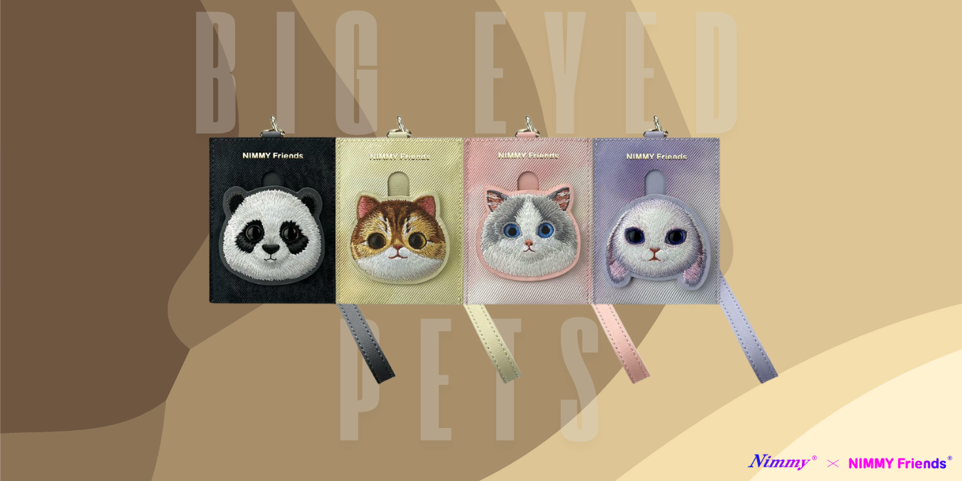 Dėklas Nimmy kortelių piniginė, violetinė, Big Eyed Pet 2.0 Rabbit aprašymas - Prekės nuotrauka