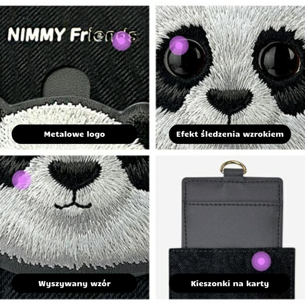 Dėklas Nimmy kortelių piniginė, violetinė, Big Eyed Pet 2.0 Rabbit aprašymas - Prekės nuotrauka