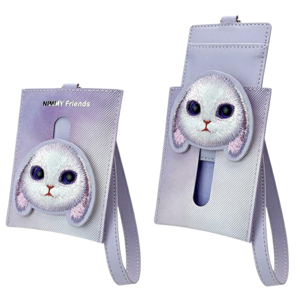Dėklas Nimmy kortelių piniginė, violetinė, Big Eyed Pet 2.0 Rabbit aprašymas - Prekės nuotrauka