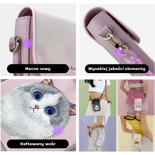 Nimmy telefono krepšys juodas Big Eyed Pet 2.0 Panda aprašymas - Prekės nuotrauka