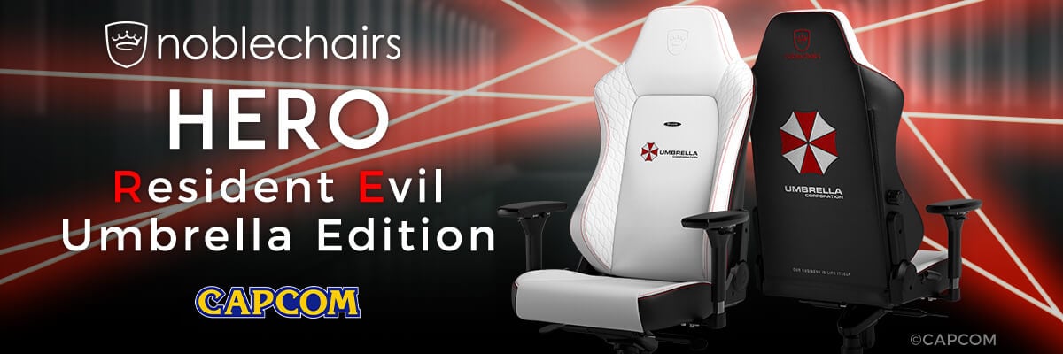 „noblechairs HERO“ žaidimų kėdė – „Resident Evil Umbrella Edition“ aprašymas - Prekės nuotrauka „noblechairs HERO“ žaidimų kėdė – „Resident Evil Umbrella Edition“ aprašymas - Prekės nuotrauka