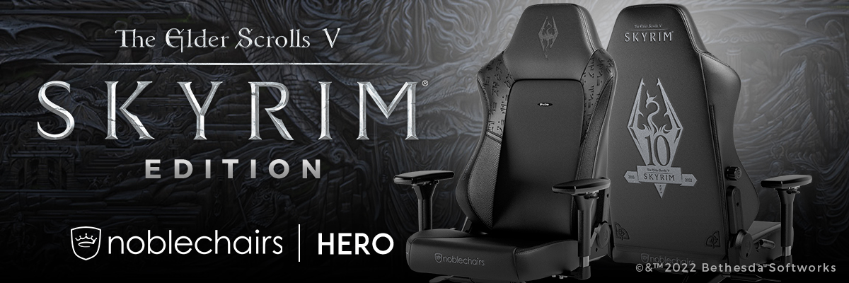 noblechairs HERO Gaming Stuhl – The Elder Scrolls V: Skyrim 10th Anniversary Edition aprašymas - Prekės nuotrauka