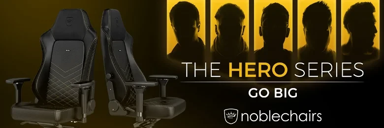 noblechairs HERO Real Leather Gaming Chair – Juodas/Juodas aprašymas - Prekės nuotrauka