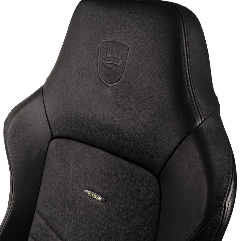 noblechairs HERO Real Leather Gaming Chair – Juodas/Juodas aprašymas - Prekės nuotrauka
