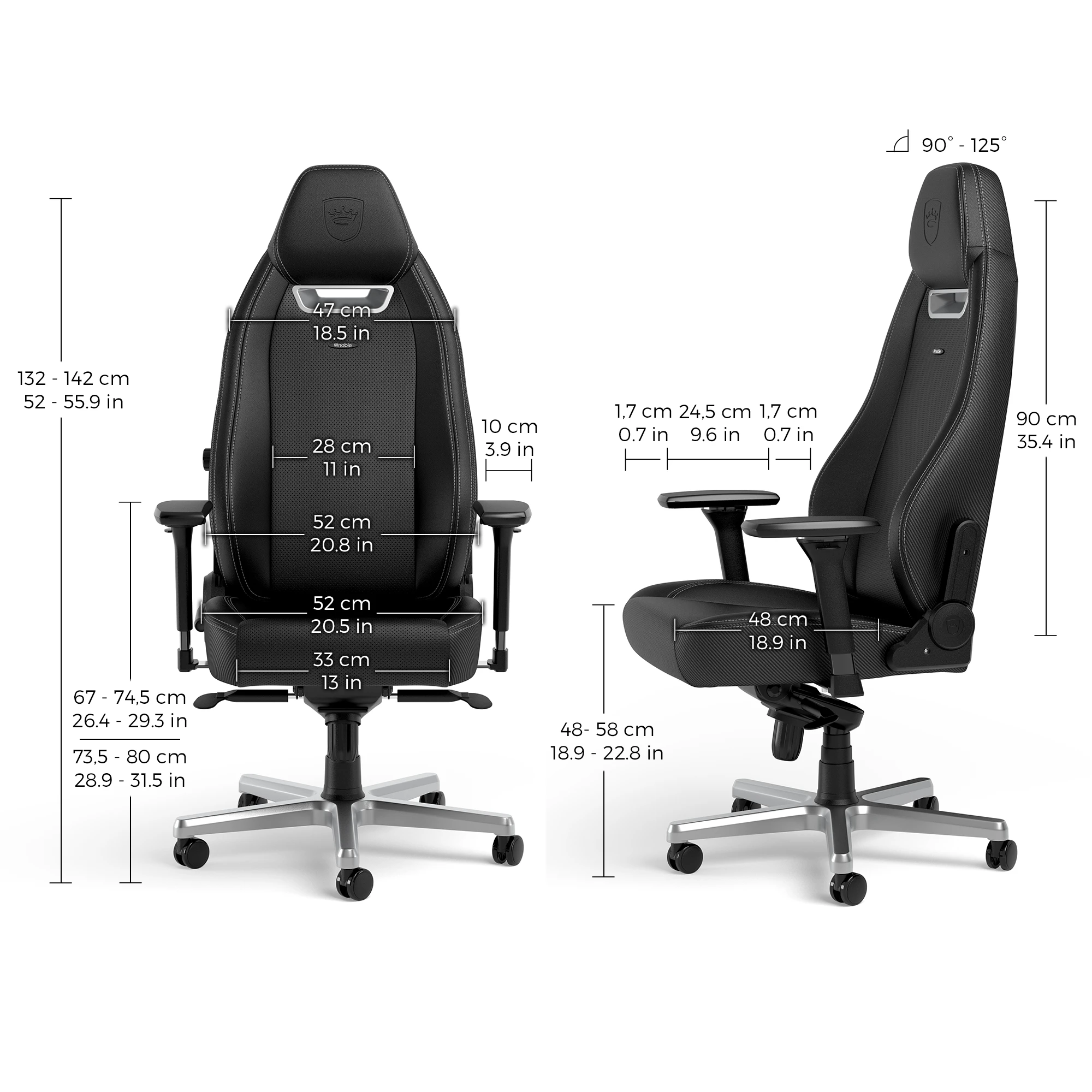 „noblechairs LEGEND“ žaidimų kėdė – „Sidabrinis“ leidimas aprašymas - Prekės nuotrauka