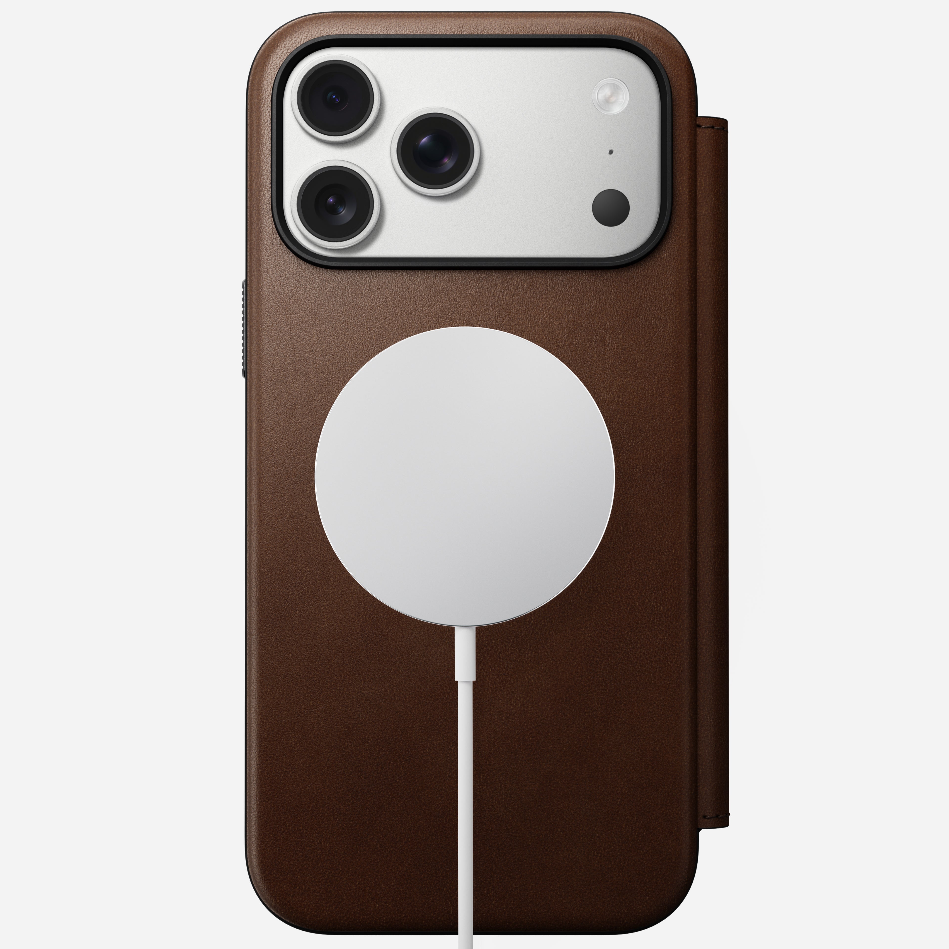 Dėklas Cases and Covers - Flip Nomad Modern Leather Folio, english tan – iPhone 18 Pro/17 Pro aprašymas - Prekės nuotrauka