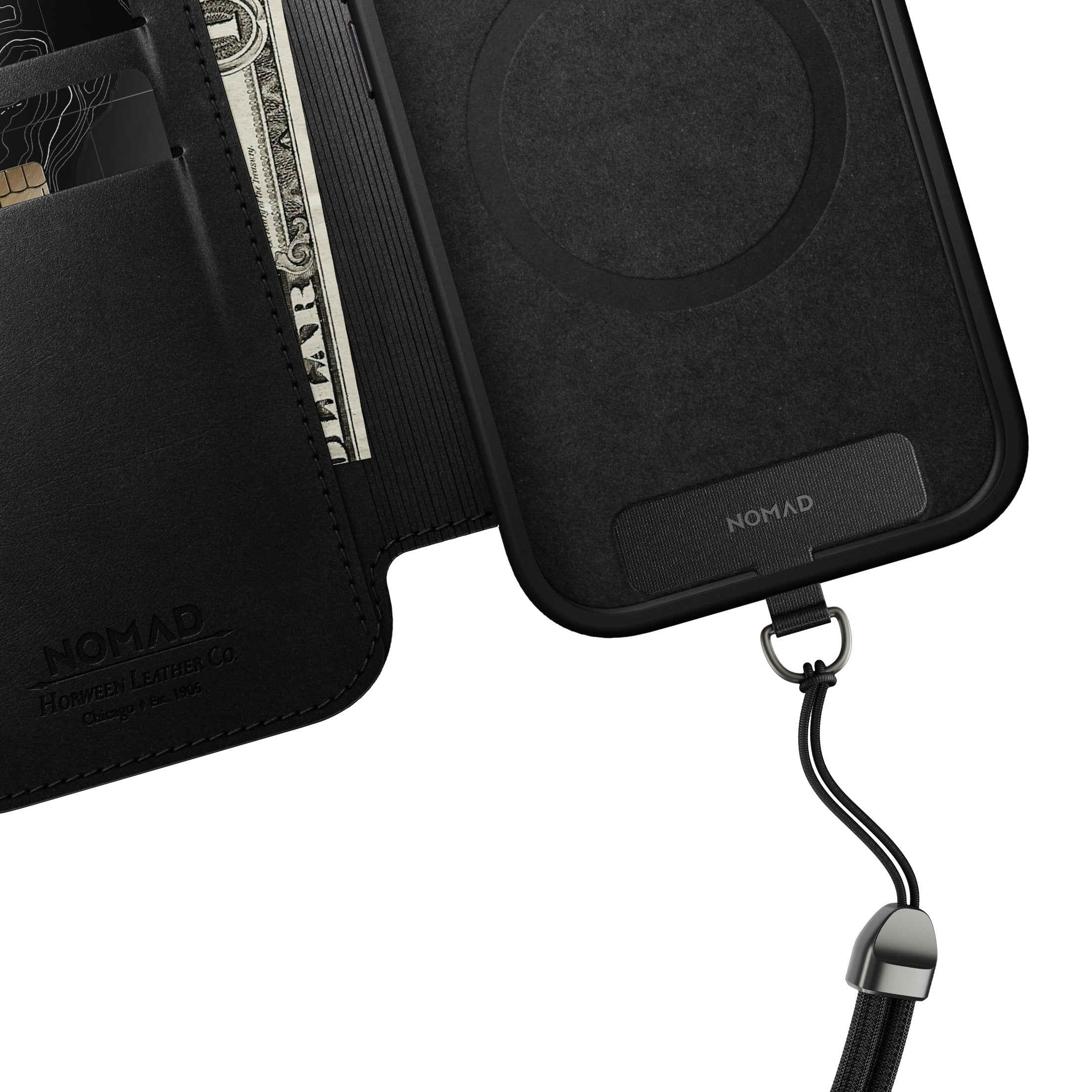 Dėklas Cases and Covers - Flip Nomad Modern Leather Folio, saddle (Horween) – iPhone 18 Pro Max/17 Pro Max aprašymas - Prekės nuotrauka