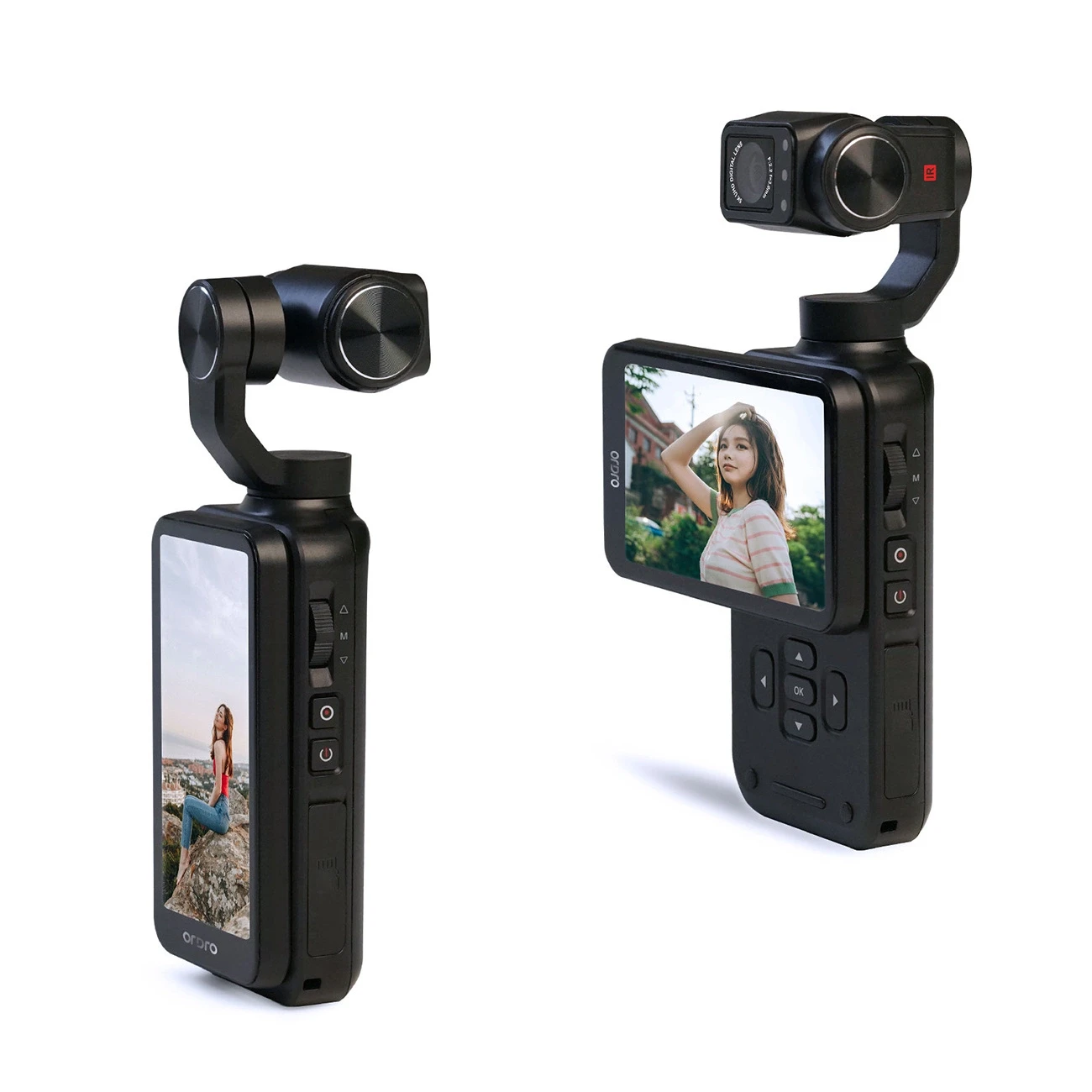 Ordro Pocket M5 3-Axis Gimbal Camera, 5K, for Vlogging and YouTube – juodos spalvos aprašymas - Prekės nuotrauka
