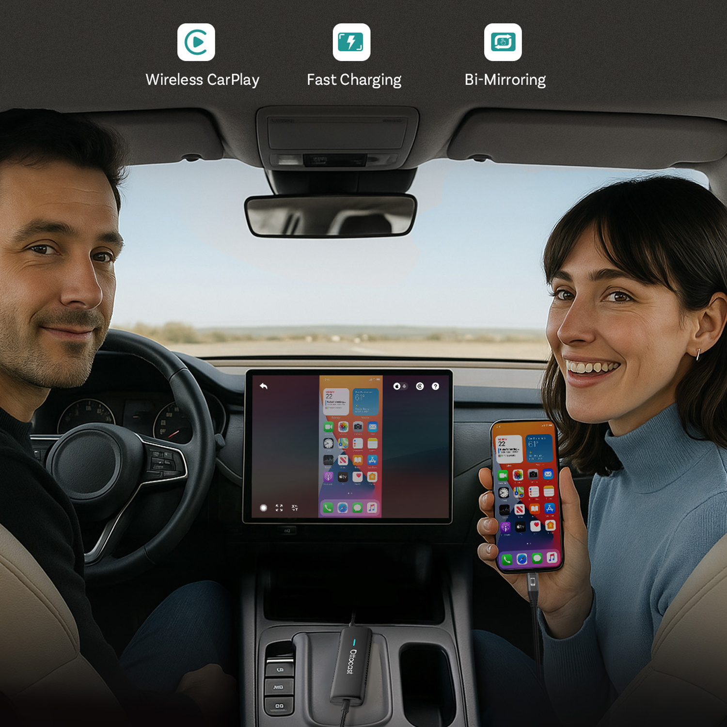 Ottocast CA450-T Mirror Touch CarPlay juodas aprašymas - Prekės nuotrauka Ottocast CA450-T Mirror Touch CarPlay juodas aprašymas - Prekės nuotrauka