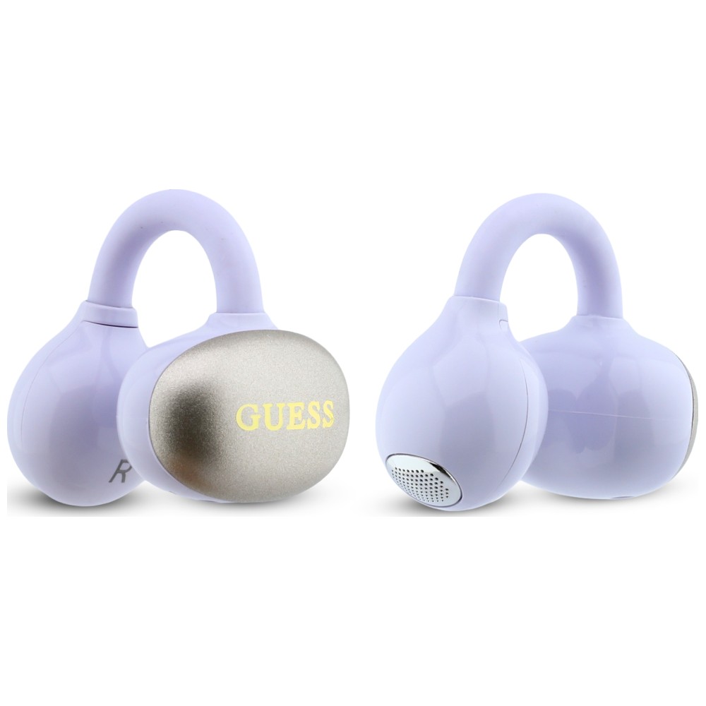 OWS ausinės Guess Metalic Finish Electropated Parts Classic Logo violetinės spalvos aprašymas - Prekės nuotrauka OWS ausinės Guess Metalic Finish Electropated Parts Classic Logo violetinės spalvos aprašymas - Prekės nuotrauka