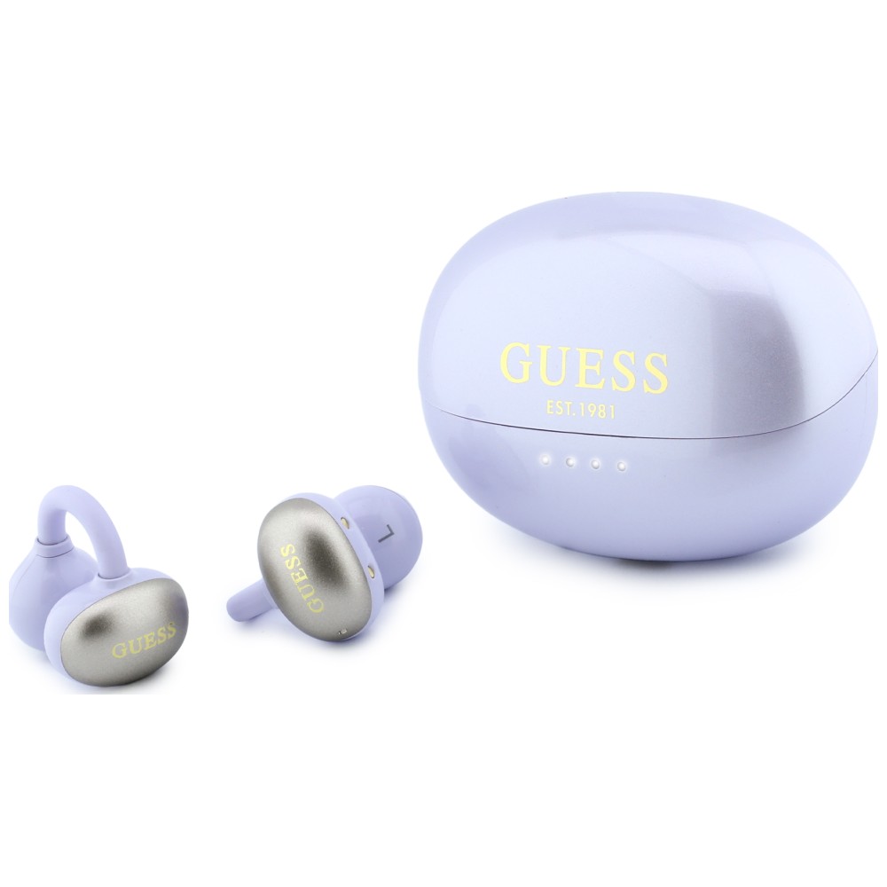 OWS ausinės Guess Metalic Finish Electropated Parts Classic Logo violetinės spalvos aprašymas - Prekės nuotrauka OWS ausinės Guess Metalic Finish Electropated Parts Classic Logo violetinės spalvos aprašymas - Prekės nuotrauka
