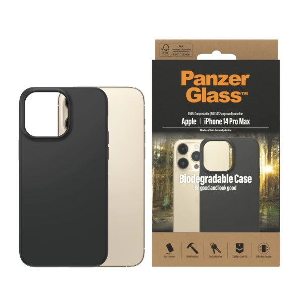 Panzer Glass PanzerGlass | Biologiškai skaidus dėklas | Nugaros apsauga | Apple | iPhone 14 Pro Max | Biologinis plastikas | Juodas | Suderinamas su belaidžiu įkrovimu; Karinio laipsnio standartas; 100% kompostuojamas aprašymas - Prekės nuotrauka Panzer Glass PanzerGlass | Biologiškai skaidus dėklas | Nugaros apsauga | Apple | iPhone 14 Pro Max | Biologinis plastikas | Juodas | Suderinamas su belaidžiu įkrovimu; Karinio laipsnio standartas; 100% kompostuojamas aprašymas - Prekės nuotrauka
