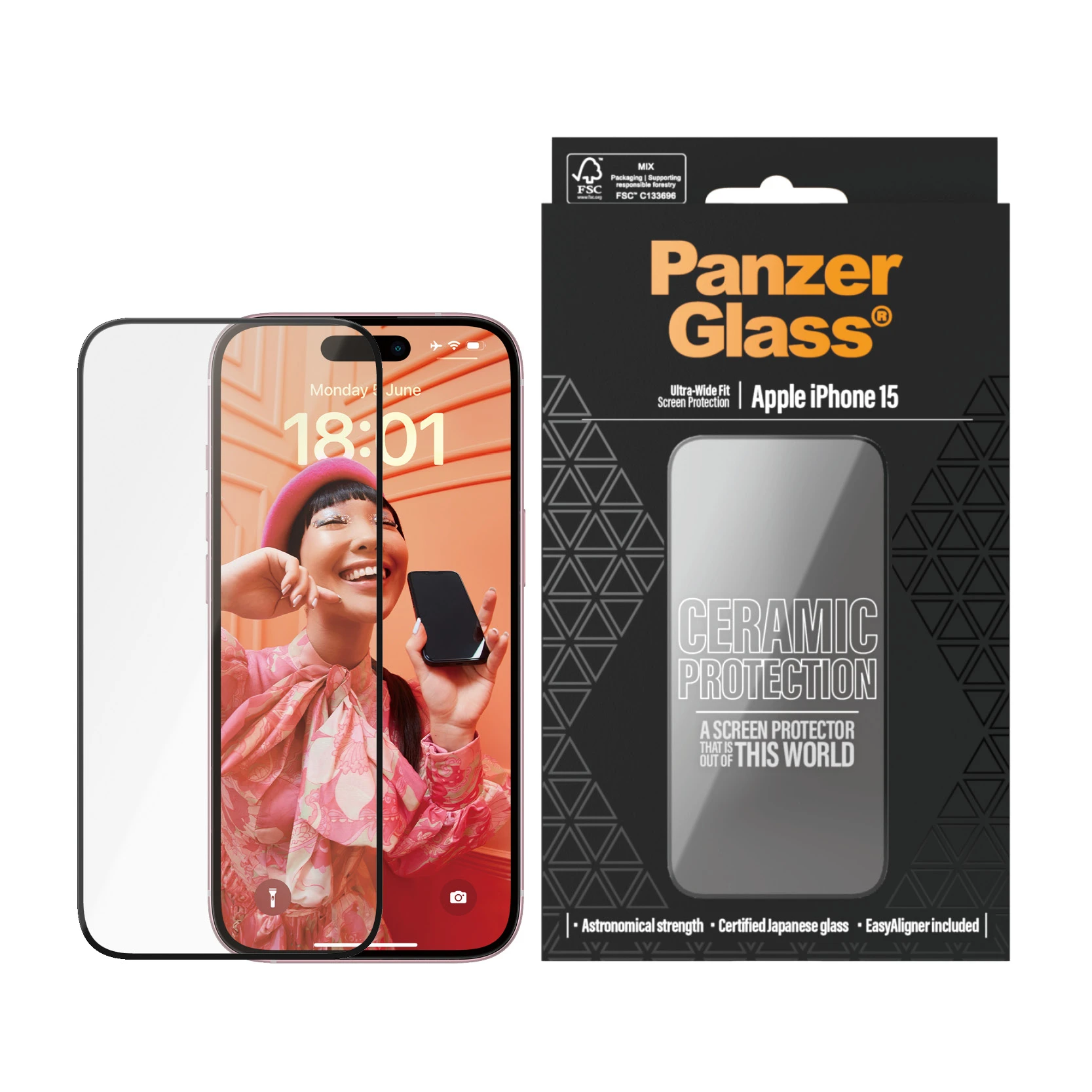 Panzer Glass PanzerGlass | Ekrano apsauga | Apple | iPhone 15 | Keramika, Grūdintas stiklas, Polietileno tereftalatas (PET) | Juodas/Skaidrus | Itin platus pritaikymas w. EasyAligner aprašymas - Prekės nuotrauka Panzer Glass PanzerGlass | Ekrano apsauga | Apple | iPhone 15 | Keramika, Grūdintas stiklas, Polietileno tereftalatas (PET) | Juodas/Skaidrus | Itin platus pritaikymas w. EasyAligner aprašymas - Prekės nuotrauka