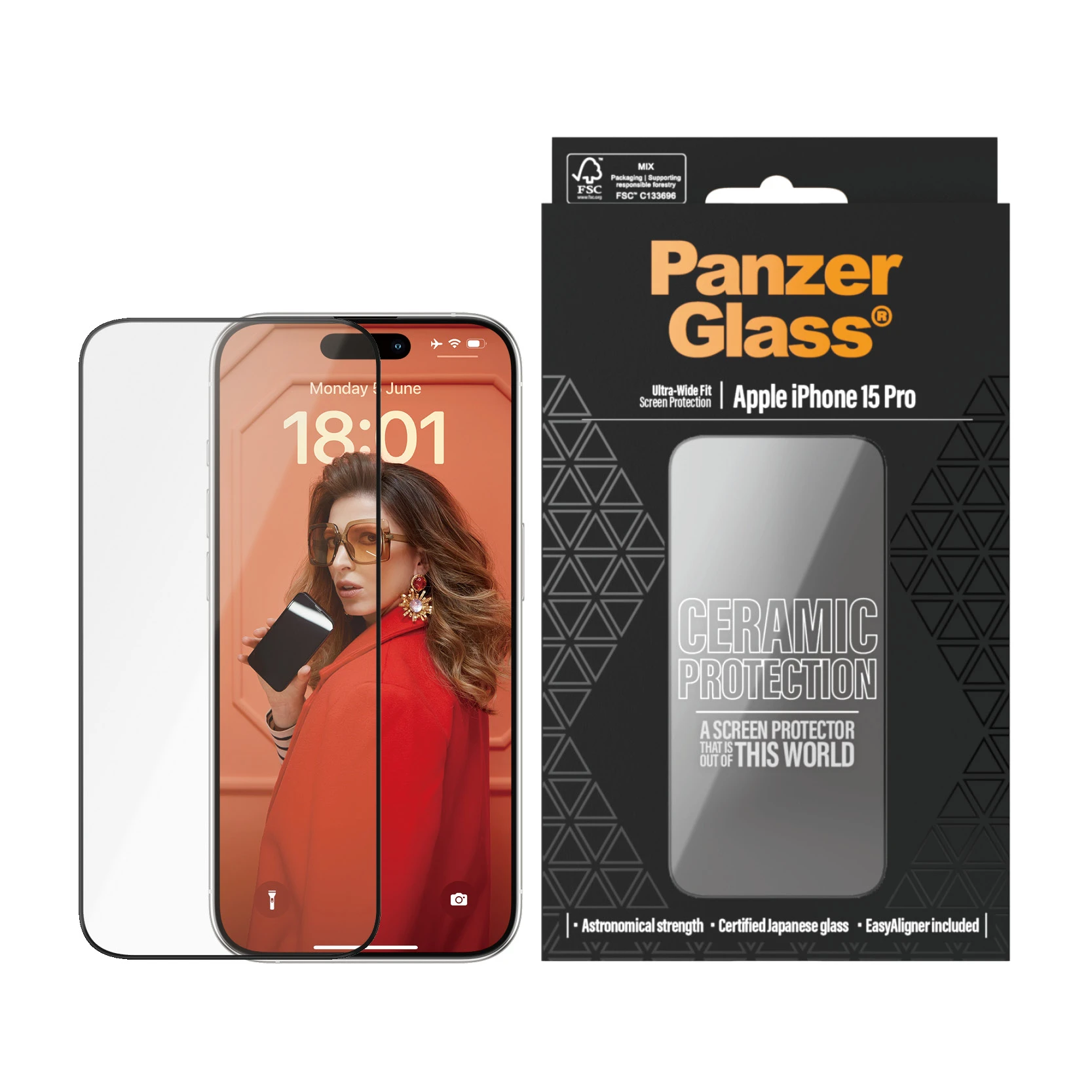 Panzer Glass PanzerGlass | Ekrano apsauga | Apple | iPhone 15 Pro | Stiklas, Keramika | Skaidrus | Itin platus pritaikymas w. EasyAligner aprašymas - Prekės nuotrauka Panzer Glass PanzerGlass | Ekrano apsauga | Apple | iPhone 15 Pro | Stiklas, Keramika | Skaidrus | Itin platus pritaikymas w. EasyAligner aprašymas - Prekės nuotrauka