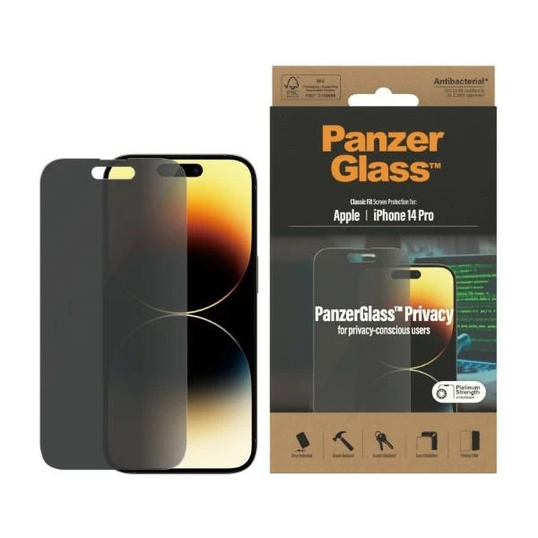 Panzer Glass PanzerGlass | Ekrano apsauga | Apple | iPhone 14 Pro | Stiklas | Skaidrus | Klasikinis tinka aprašymas - Prekės nuotrauka