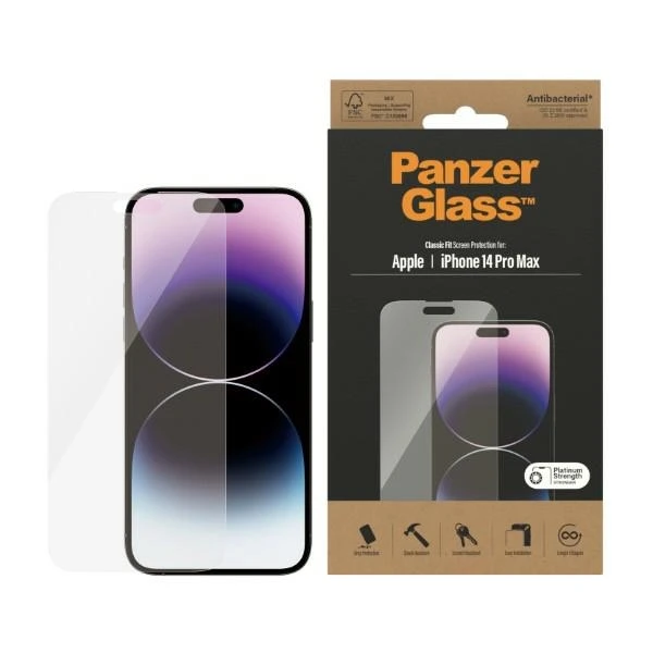Panzer Glass PanzerGlass | Ekrano apsauga | Apple | iPhone 14 Pro Max | Stiklas | Skaidrus | Klasikinis tinka aprašymas - Prekės nuotrauka