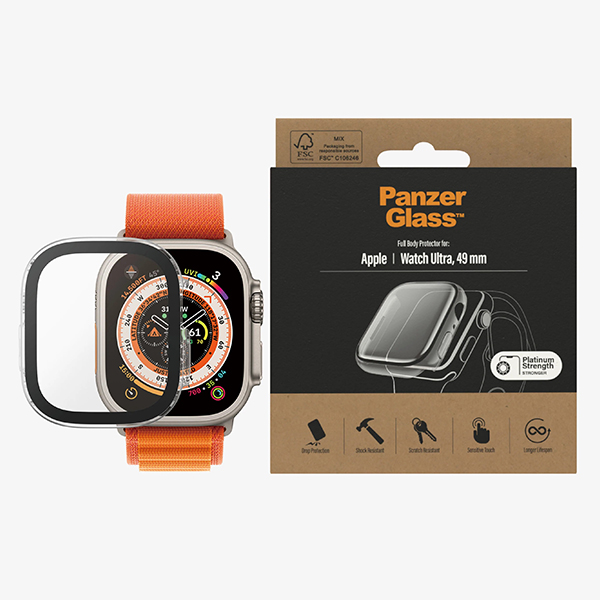 Panzer Glass PanzerGlass Full Body New Apple Watch, 49mm, ekrano apsauga aprašymas - Prekės nuotrauka Panzer Glass PanzerGlass Full Body New Apple Watch, 49mm, ekrano apsauga aprašymas - Prekės nuotrauka