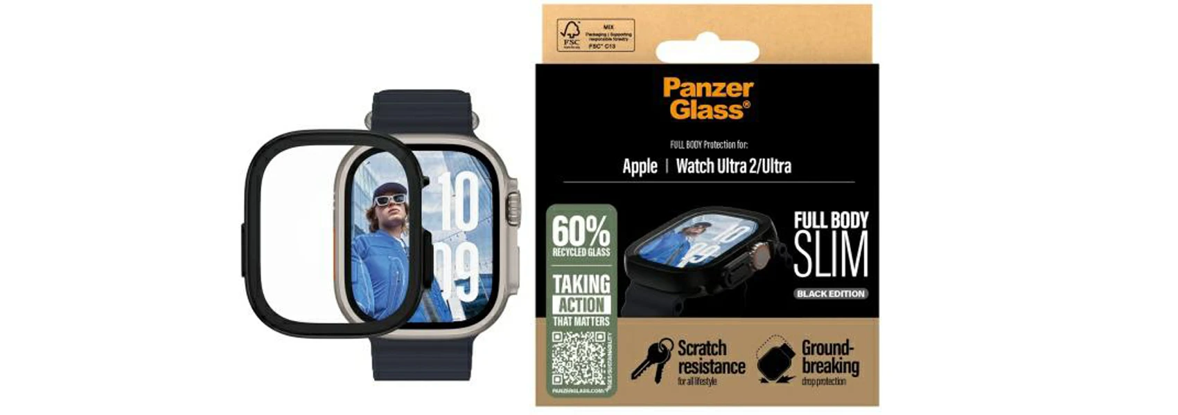 Panzer Glass PanzerGlass Full Body Slim Apple Watch Ultra 2 / Ultra 49mm juodas 3718 aprašymas - Prekės nuotrauka Panzer Glass PanzerGlass Full Body Slim Apple Watch Ultra 2 / Ultra 49mm juodas 3718 aprašymas - Prekės nuotrauka
