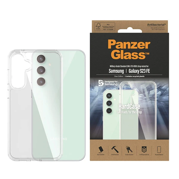 Panzer Glass PanzerGlass HardCase antibakterinis karinio lygio sertifikuotas Samsung Galaxy S23 FE - dėklas telefonui skaidrus aprašymas - Prekės nuotrauka Panzer Glass PanzerGlass HardCase antibakterinis karinio lygio sertifikuotas Samsung Galaxy S23 FE - dėklas telefonui skaidrus aprašymas - Prekės nuotrauka