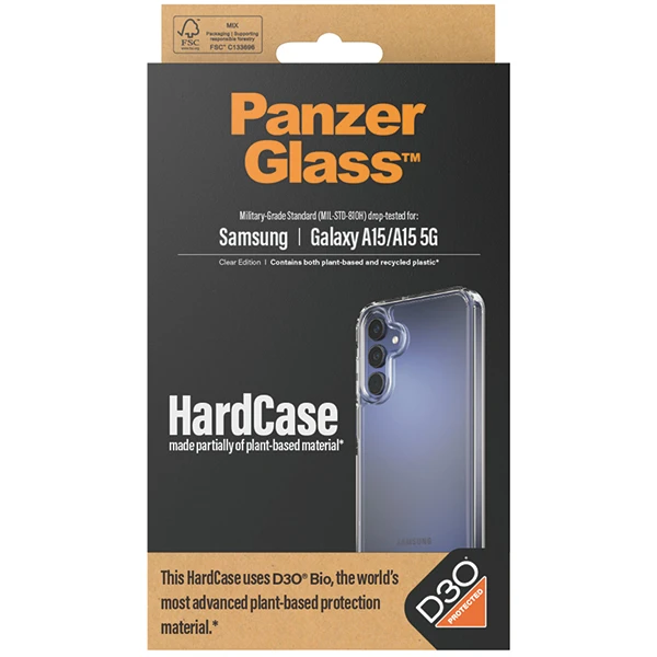 Panzer Glass PanzerGlass HardD3O® Bio and Military Grade Certification Samsung Galaxy A15 / A15 5G - dėklas telefonui skaidrus aprašymas - Prekės nuotrauka Panzer Glass PanzerGlass HardD3O® Bio and Military Grade Certification Samsung Galaxy A15 / A15 5G - dėklas telefonui skaidrus aprašymas - Prekės nuotrauka