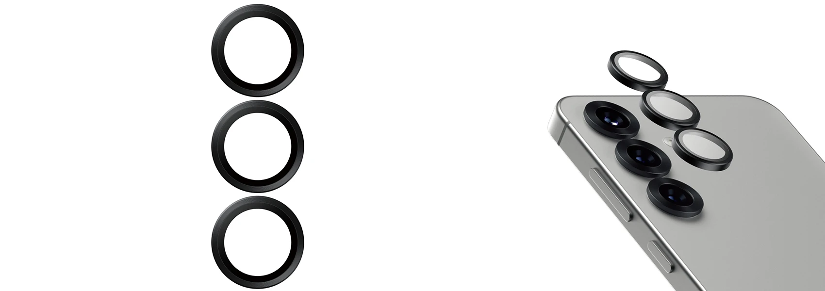 Panzer Glass PanzerGlass Hoops objektyvo apsauga, skirta Samsung Galaxy S25 aprašymas - Prekės nuotrauka