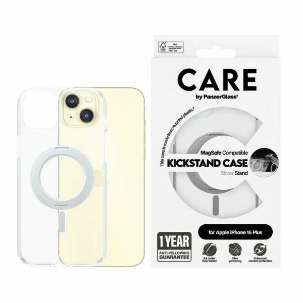 Panzer Glass PanzerGlass Kickstand MagSafe Apple iPhone 15 Plus - sidabrinis aprašymas - Prekės nuotrauka