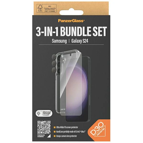 Panzer Glass PanzerGlass rinkinys skaidrus dėklas + Ekrano apsauga + Kameros apsauga Samsung Galaxy S24 aprašymas - Prekės nuotrauka Panzer Glass PanzerGlass rinkinys skaidrus dėklas + Ekrano apsauga + Kameros apsauga Samsung Galaxy S24 aprašymas - Prekės nuotrauka