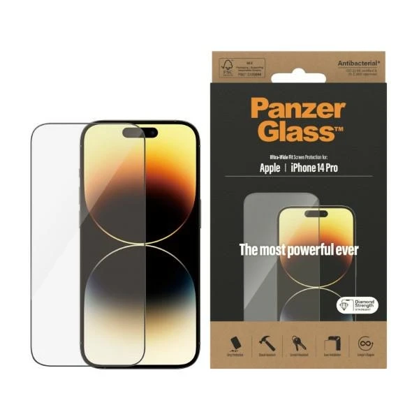 Panzer Glass PanzerGlass | Ekrano apsauga | Apple | iPhone 14 Pro | Stiklas | Skaidrus | Itin platus pritaikymas aprašymas - Prekės nuotrauka Panzer Glass PanzerGlass | Ekrano apsauga | Apple | iPhone 14 Pro | Stiklas | Skaidrus | Itin platus pritaikymas aprašymas - Prekės nuotrauka