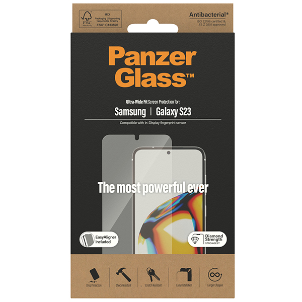 Panzer Glass PREMIUM TEMPERED stiklo ekrano apsauga, pilnas dangtelis, skirtas Samsung Galaxy S23 Ultra-Wide Fit AB aprašymas - Prekės nuotrauka