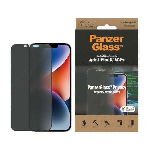 Panzer Glass PanzerGlass | Ekrano apsauga | Apple | iPhone 14/13/13 Pro | Stiklas | Juodas | Itin platus pritaikymas | Privatumas aprašymas - Prekės nuotrauka Panzer Glass PanzerGlass | Ekrano apsauga | Apple | iPhone 14/13/13 Pro | Stiklas | Juodas | Itin platus pritaikymas | Privatumas aprašymas - Prekės nuotrauka