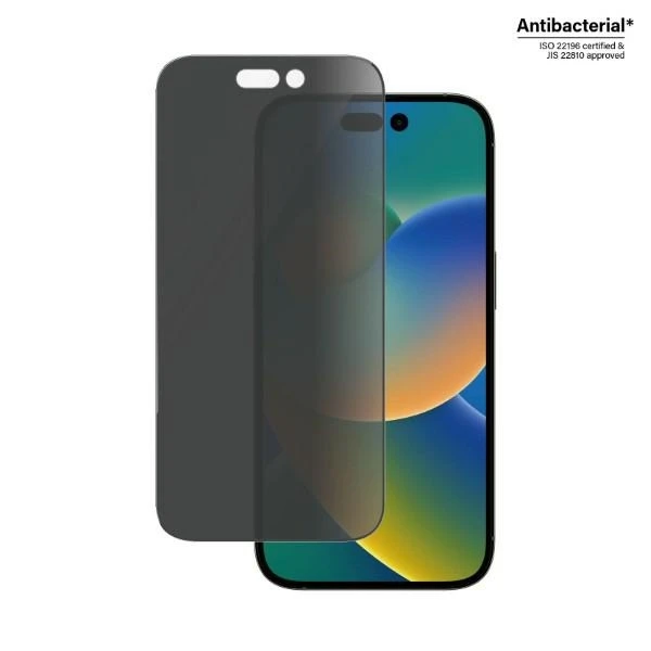 Panzer Glass PanzerGlass | Ekrano apsauga | Apple | iPhone 14 Pro | Stiklas | Juodas | Itin platus pritaikymas; Lengvas montavimas; Privatumo filtras; Atsparus pirštų atspaudams | Privatumas aprašymas - Prekės nuotrauka Panzer Glass PanzerGlass | Ekrano apsauga | Apple | iPhone 14 Pro | Stiklas | Juodas | Itin platus pritaikymas; Lengvas montavimas; Privatumo filtras; Atsparus pirštų atspaudams | Privatumas aprašymas - Prekės nuotrauka