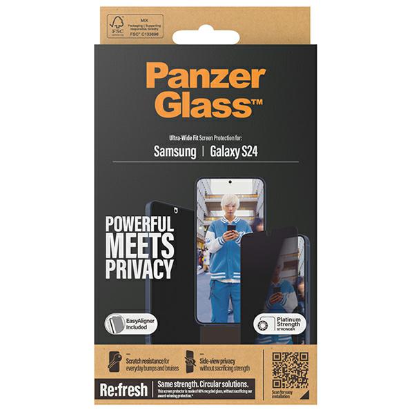 Panzer Glass PanzerGlass | Ekrano apsauga | Samsung | Galaxy S24 | Polietileno tereftalatas (PET) | Skaidrus | Itin platus pritaikymas wA aprašymas - Prekės nuotrauka