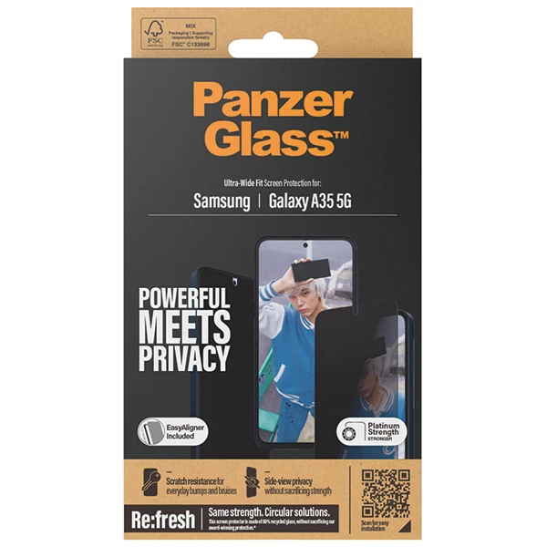 Panzer Glass PanzerGlass Ultra-Wide Fit Privatumas Apsauginis stiklas su padėties reguliatoriumi Samsung Galaxy A35 5G aprašymas - Prekės nuotrauka Panzer Glass PanzerGlass Ultra-Wide Fit Privatumas Apsauginis stiklas su padėties reguliatoriumi Samsung Galaxy A35 5G aprašymas - Prekės nuotrauka